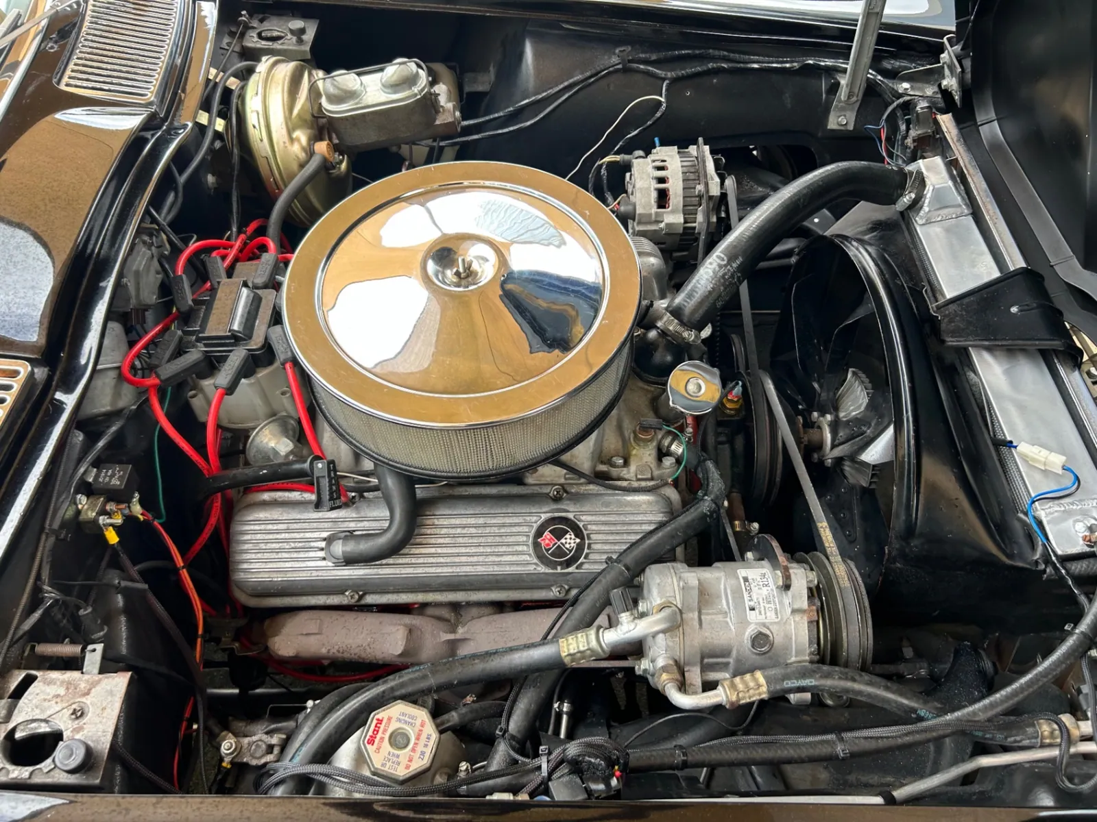 Engine bay of the 1964 Chevrolet Corvette